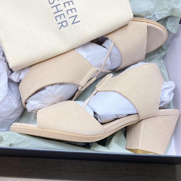 Eileen Fisher Doe Sandal Lino Size 8 Block Heel - Picture 2 of 11